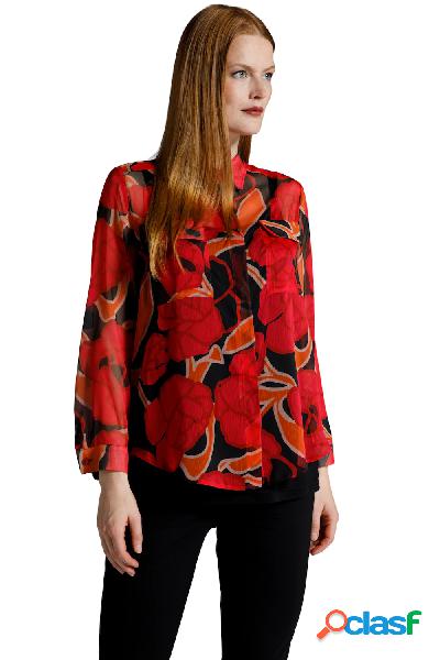 Camicia dal taglio svasato con grande design floreale,