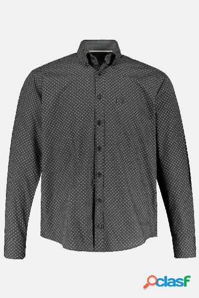 Camicia, fantasia minimalista, colletto button-down, maniche