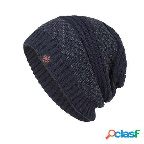 Cappellino da uomo in maglia solida Skullies lavorato a