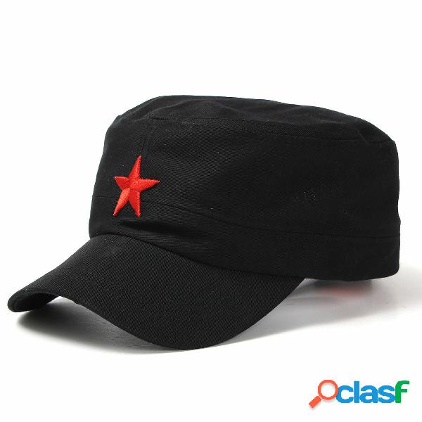Cappello Stella Rossa di Cotone a Stile Militare Regolabile