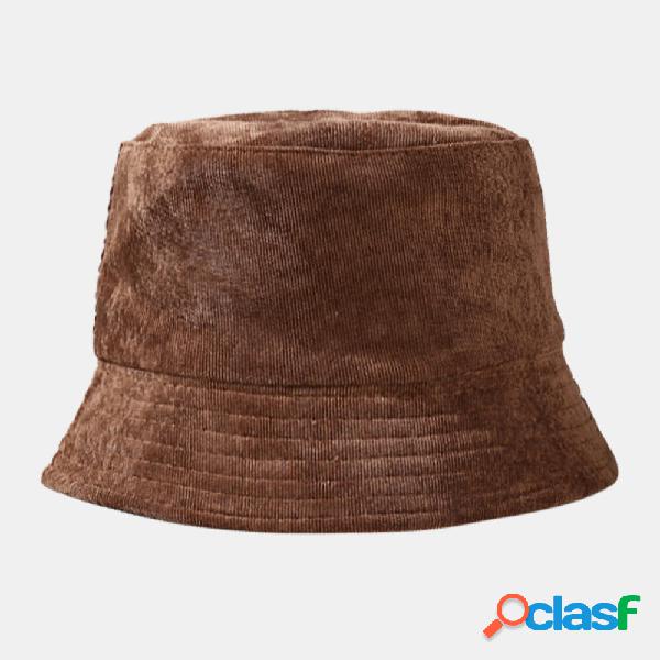 Cappello da pescatore unisex in cotone caldo tinta unita