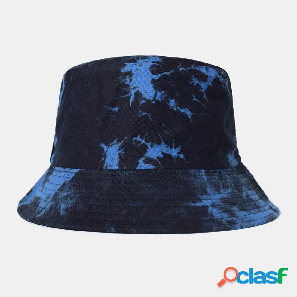 Cappello da sole da esterno in cotone tie-dye bifacciale da