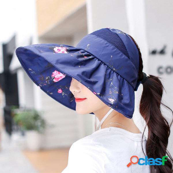 Cappello floscio di protezione solare per donna con visiera