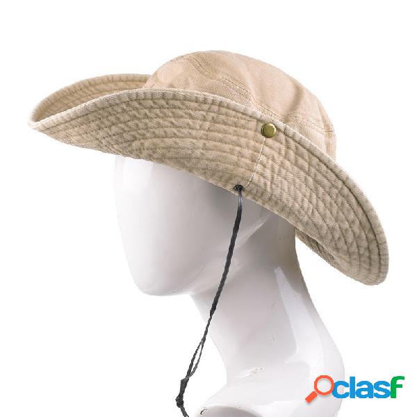 Cappello secchio lavato in cotone pieghevole unisex