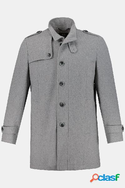 Cappotto con lana, effetto mélange, colletto alto,