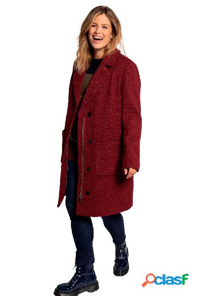 Cappotto, effetto bouclé, scollo con risvolti, Donna,