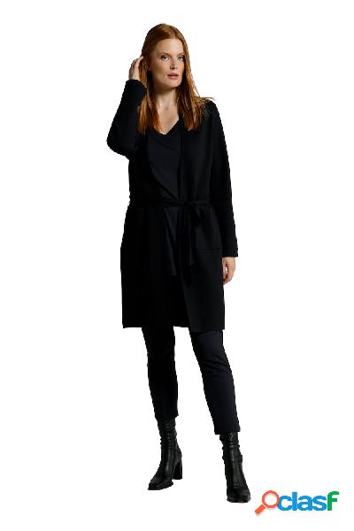 Cardigan di maglia a costine con cintura e scollo a V,