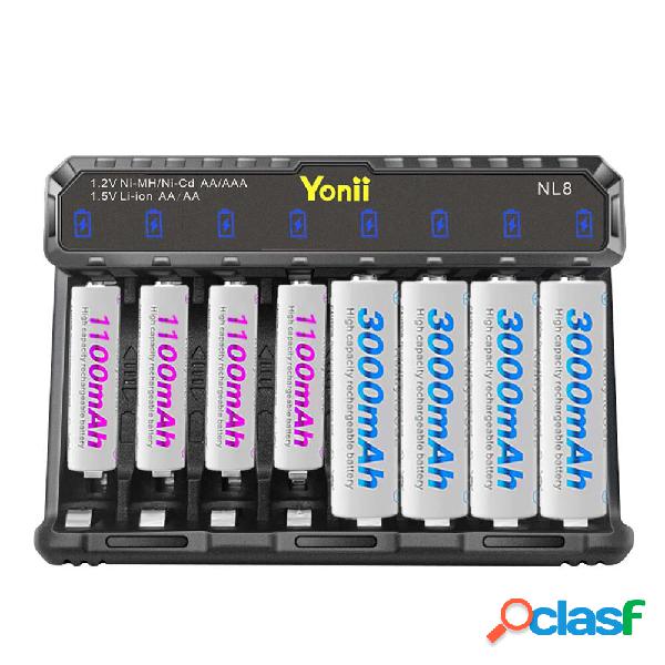 Caricabatterie Yonii NL8 Smart Batteria con identificazione