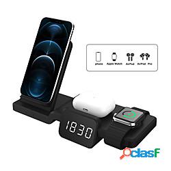 Caricabatterie wireless 4 in 1 con orologio digitale led 15w