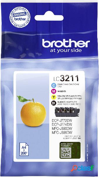 Cartucce combo pack Brother Originale LC-3211 VALDR Ciano,