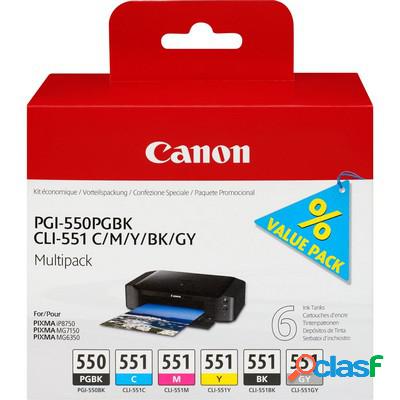 Cartuccia Canon 6496B005 Multipack PGI-550 + CLI-551 (Conf.