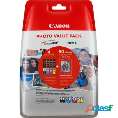 Cartuccia Canon 6508B006 Multipack CLI-551 (Conf. da 4 pz.)