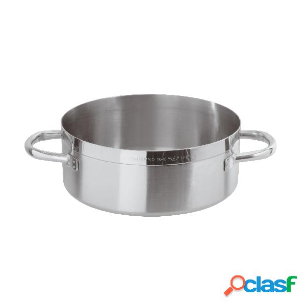 Casseruola Bassa 2 Maniglie Cm 24 Serie 1100 Inox, Lt 4,3 -