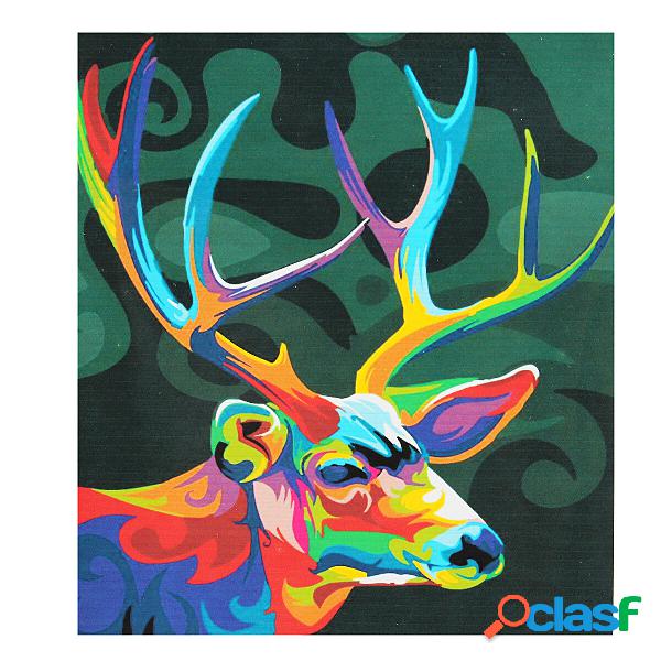 Cervo multicolore Olio Set di pittura per numero Kit fai da