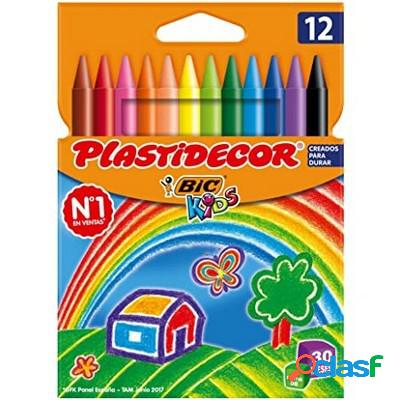 Colori a cera Bic Kids Plastidecor conf. 12 pz. pastello