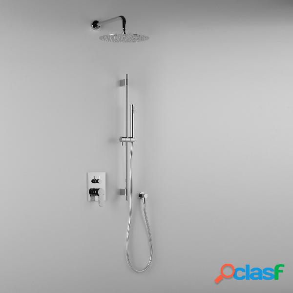 Composizione doccia ARES con soffione a parete diametro 200