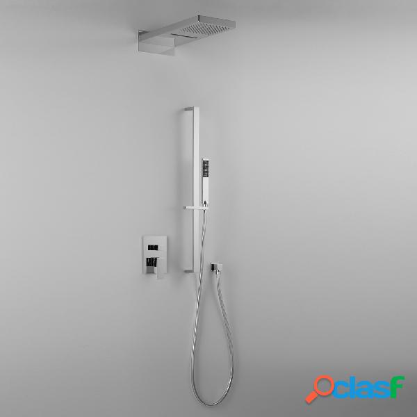 Composizione doccia ARES con soffione rettangolare a doppia