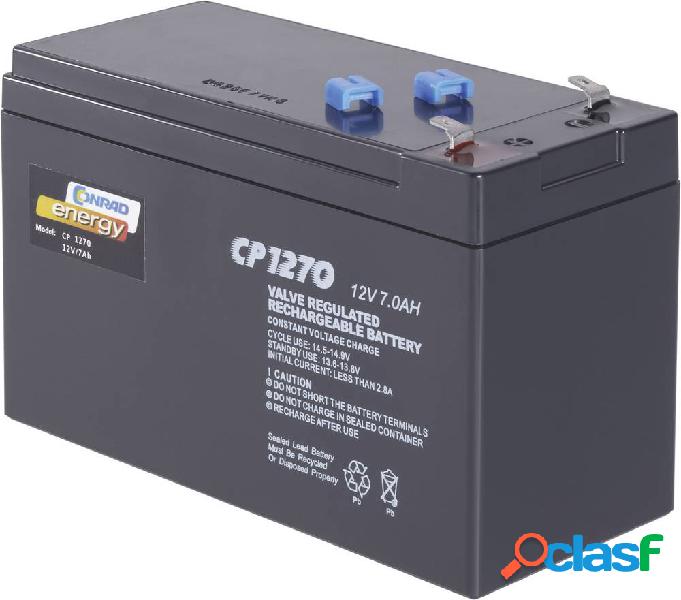 Conrad energy CE12V/7Ah 250202 Batteria al piombo 12 V 7 Ah