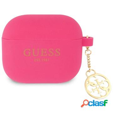Cover in Silicone Guess 4G Charm per AirPods 3 - Fucsia