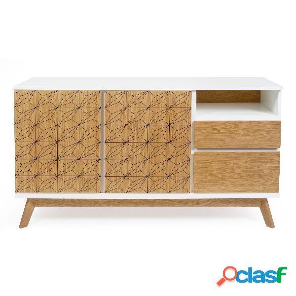 Credenza Bilboa Rovere Bianco in legno ingegnerizzato e