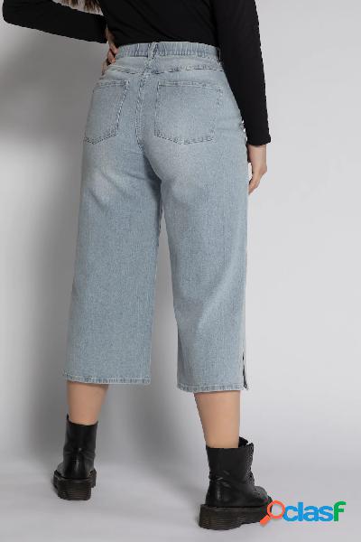 Culottes di jeans a cinque tasche con spacchetti laterali e