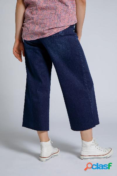 Culottes di jeans con taglio della gamba ampio, cintura