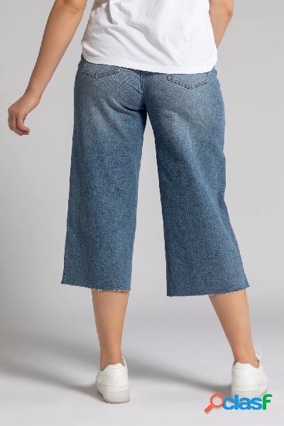 Culottes di jeans con taglio della gamba ampio, cintura