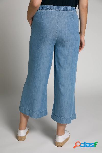 Culottes di lyocell con effetto jeans, taglio dritto e