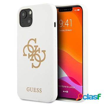 Custodia Guess Silicone 4G Logo per iPhone 13 Mini - Bianca