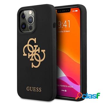 Custodia Guess Silicone 4G Logo per iPhone 13 Pro Max - Nera