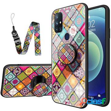 Custodia Ibrida Checkered Pattern per OnePlus Nord N10 5G -