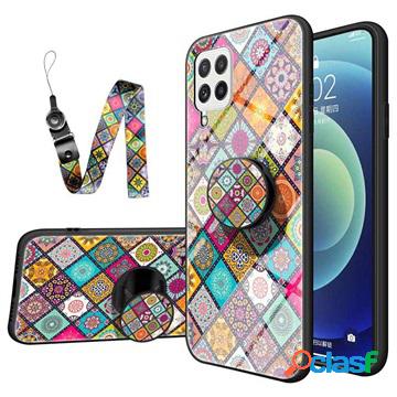 Custodia Ibrida Checkered Pattern per Samsung Galaxy A22 4G