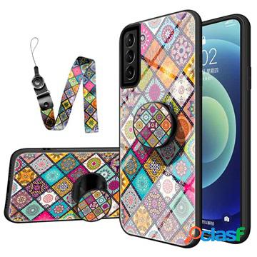 Custodia Ibrida Checkered Pattern per Samsung Galaxy S21+ 5G