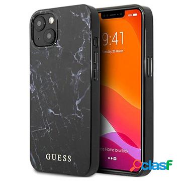 Custodia Ibrida Collection Guess Marble per iPhone 13 - Nera