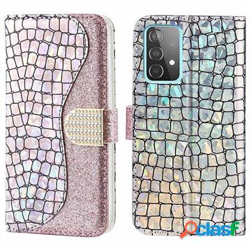 Custodia a Portafoglio Croco Bling per Samsung Galaxy A33 5G