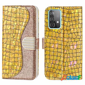 Custodia a Portafoglio Croco Bling per Samsung Galaxy A52