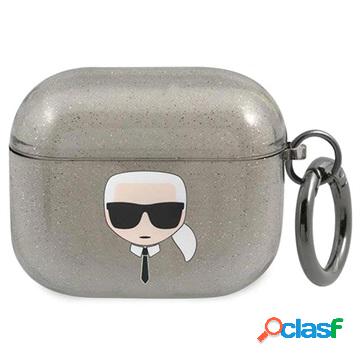 Custodia in TPU Karl Lagerfeld Glitter per AirPods 3 - Nera