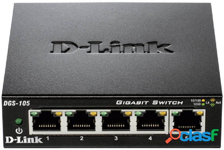 D-Link DGS-105 Switch di rete 5 Porte 1 GBit/s