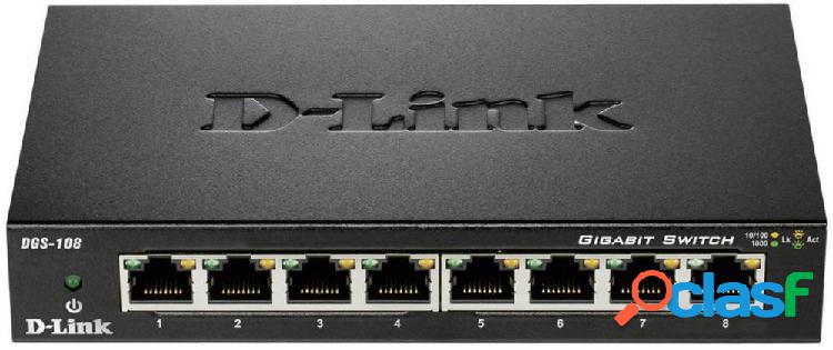 D-Link DGS-108 Switch di rete 8 Porte 1 GBit/s