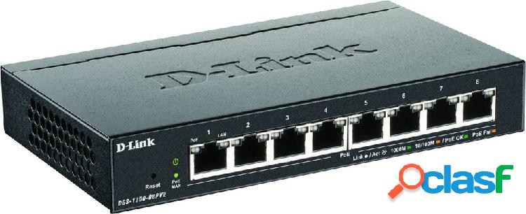 D-Link DGS-1100-08PV2 Switch di rete 8 Porte 1 GBit/s