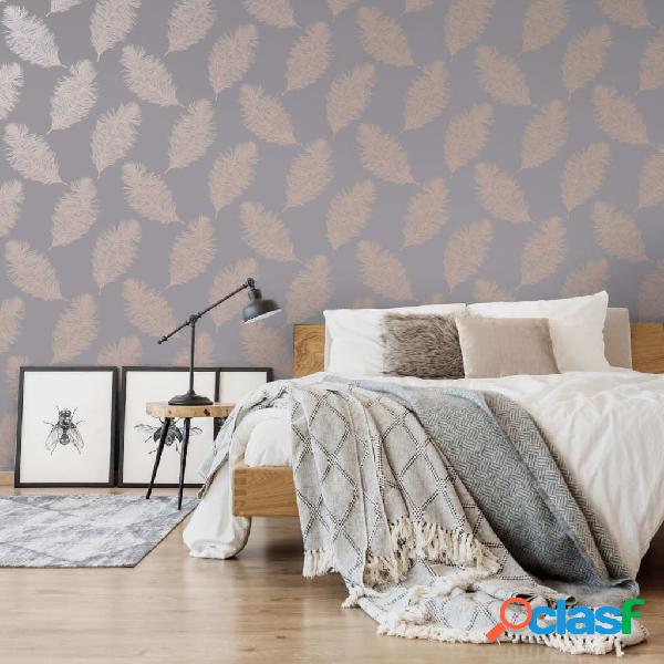 DUTCH WALLCOVERINGS Carta da Parati Fawning Feather Grigio e