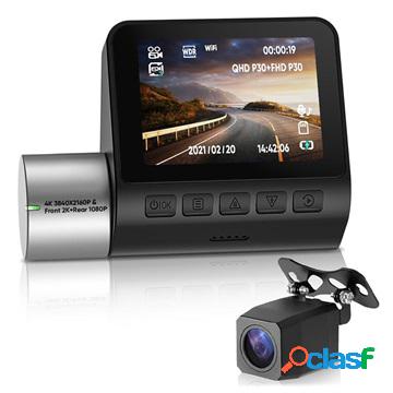 Dashcam WiFi 4K rotante e camera posteriore Full HD V50