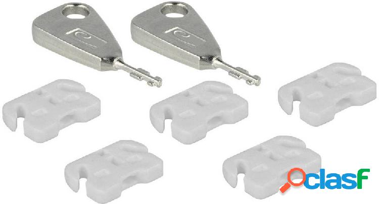 Delock Blocco porta USB 20648 Kit da 5 Bianco incl. 2 chiavi