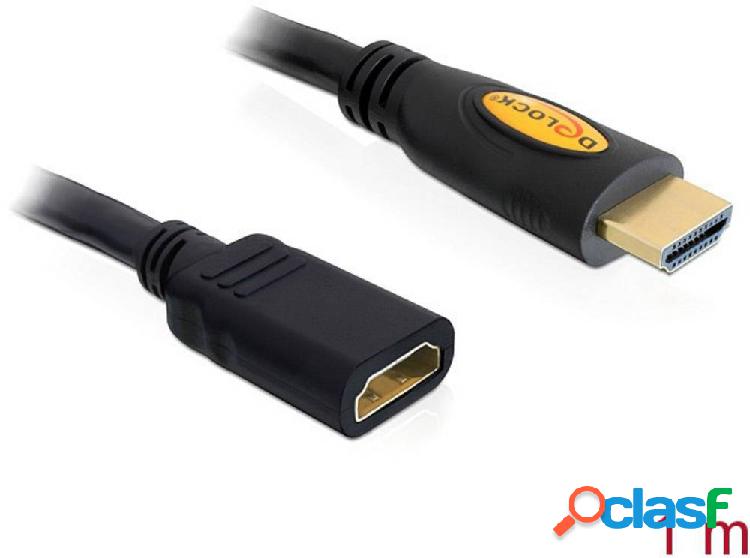 Delock HDMI Prolunga Spina HDMI-A, Presa HDMI-A 1.00 m Nero