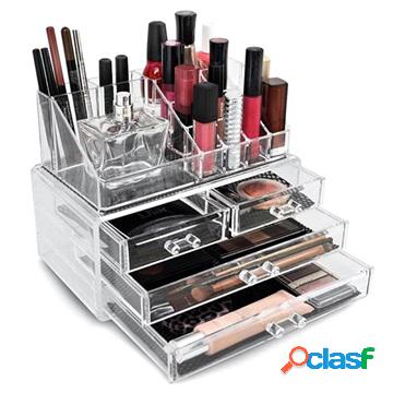 Desktop Cosmetic Makeup Storage Box - Transparent