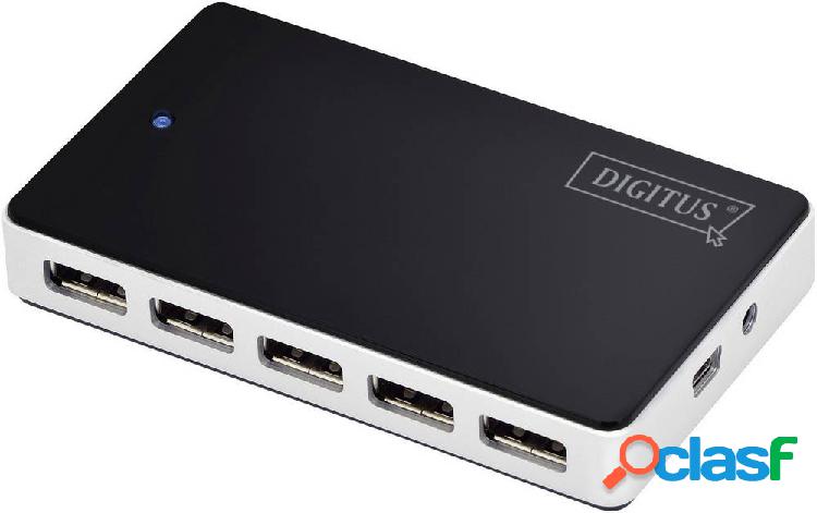 Digitus DA-70229 10 Porte Hub USB 2.0 Nero, Argento