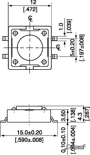 Diptronics DTSM-21N-V-B Pulsante 12 V/DC 0.05 A 1x Off /