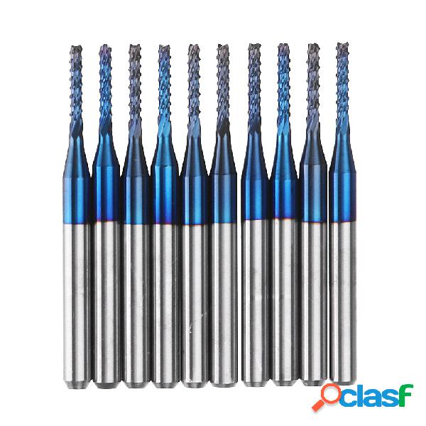 Drillpro 10pcs 1.7-2.0mm blu NACO rivestito PCB punta in