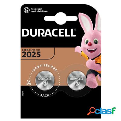 Duracell 2 Batterie bottone CR2025 3V Litio