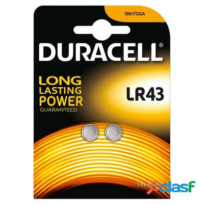 Duracell 2 Batterie bottone LR43 1,5V Litio